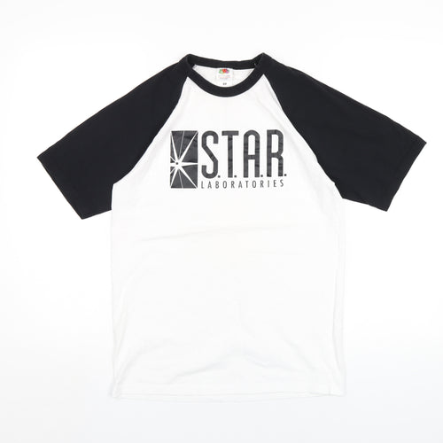 Star Laboratories Womens White Cotton Basic T-Shirt Size M Round Neck