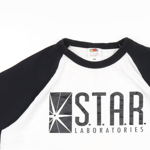 Star Laboratories Womens White Cotton Basic T-Shirt Size M Round Neck