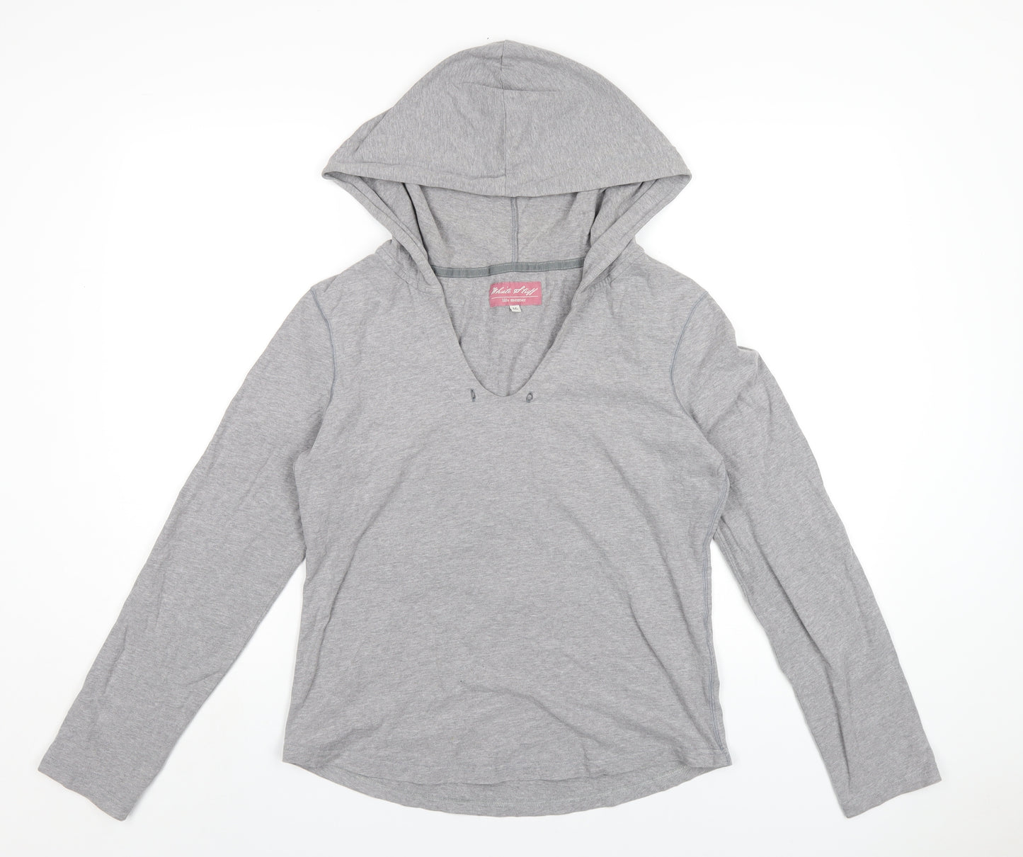 White Stuff Womens Grey Cotton Pullover Hoodie Size 16 Pullover