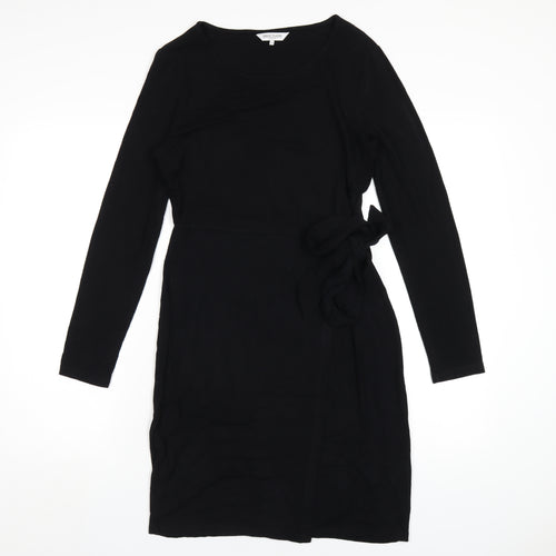 Great Plains Womens Black Viscose A-Line Size S Round Neck Pullover