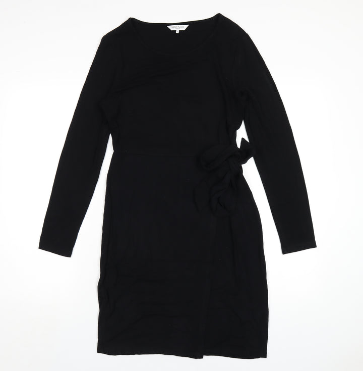 Great Plains Womens Black Viscose A-Line Size S Round Neck Pullover