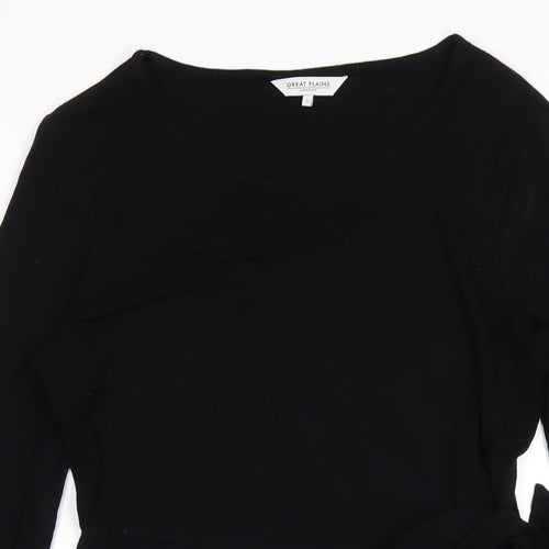 Great Plains Womens Black Viscose A-Line Size S Round Neck Pullover
