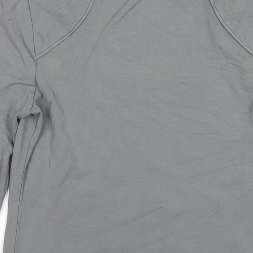 Jaeger Womens Grey Viscose Basic T-Shirt Size M Scoop Neck