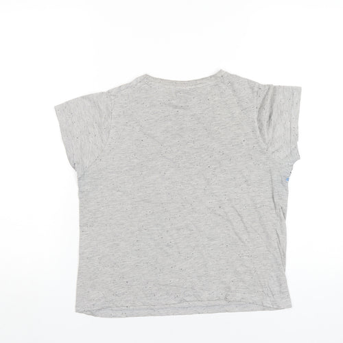Disney Womens Grey Cotton Basic T-Shirt Size 6 Round Neck - Lilo & Stitch