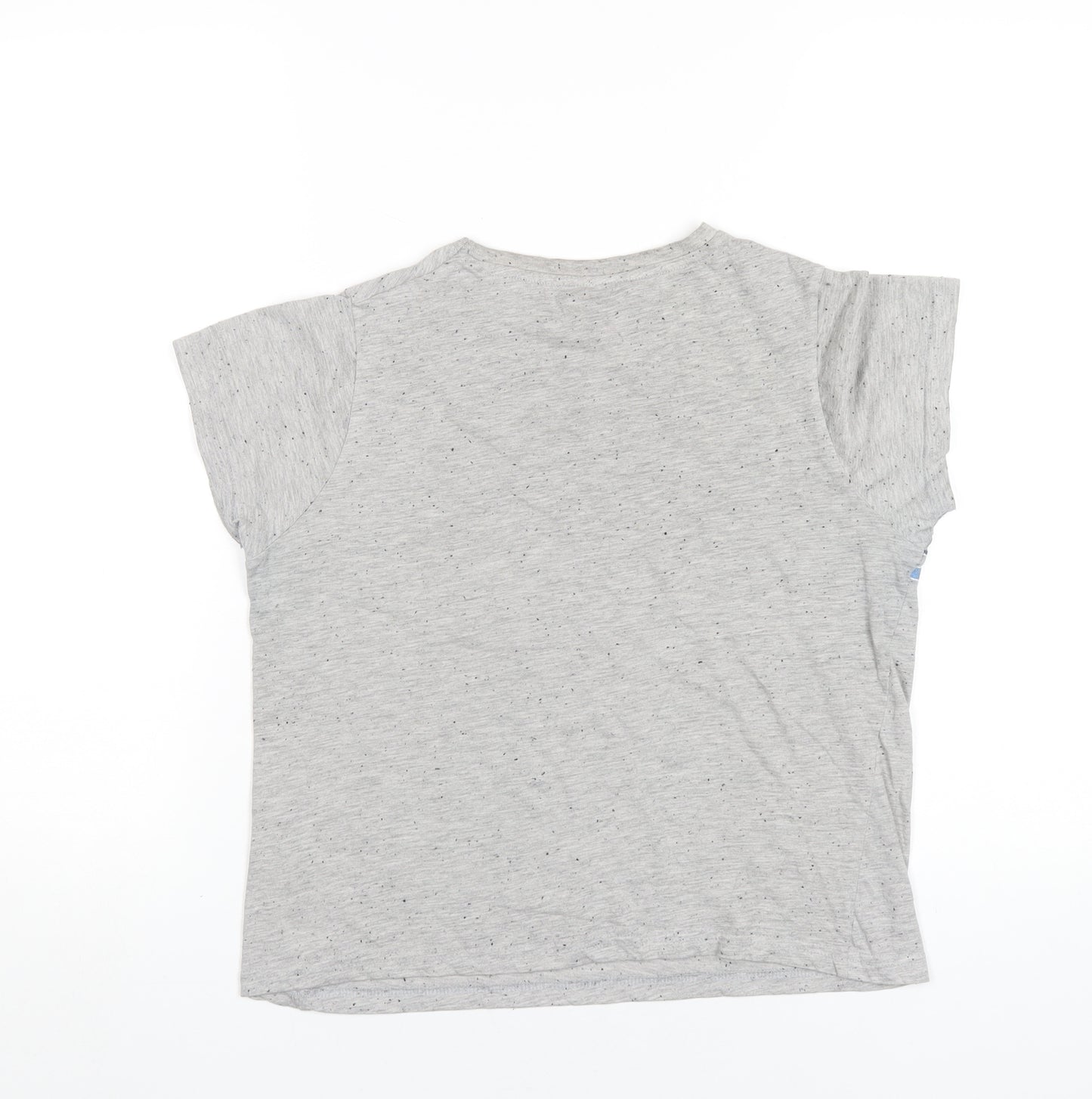 Disney Womens Grey Cotton Basic T-Shirt Size 6 Round Neck - Lilo & Stitch