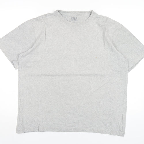 Lands' End Mens Grey Cotton T-Shirt Size L Round Neck