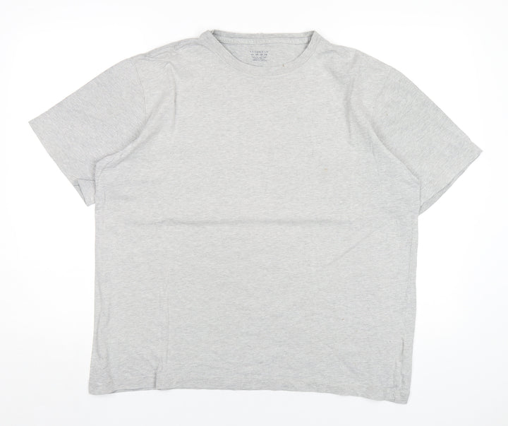 Lands' End Mens Grey Cotton T-Shirt Size L Round Neck