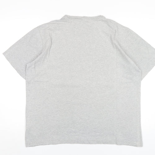 Lands' End Mens Grey Cotton T-Shirt Size L Round Neck