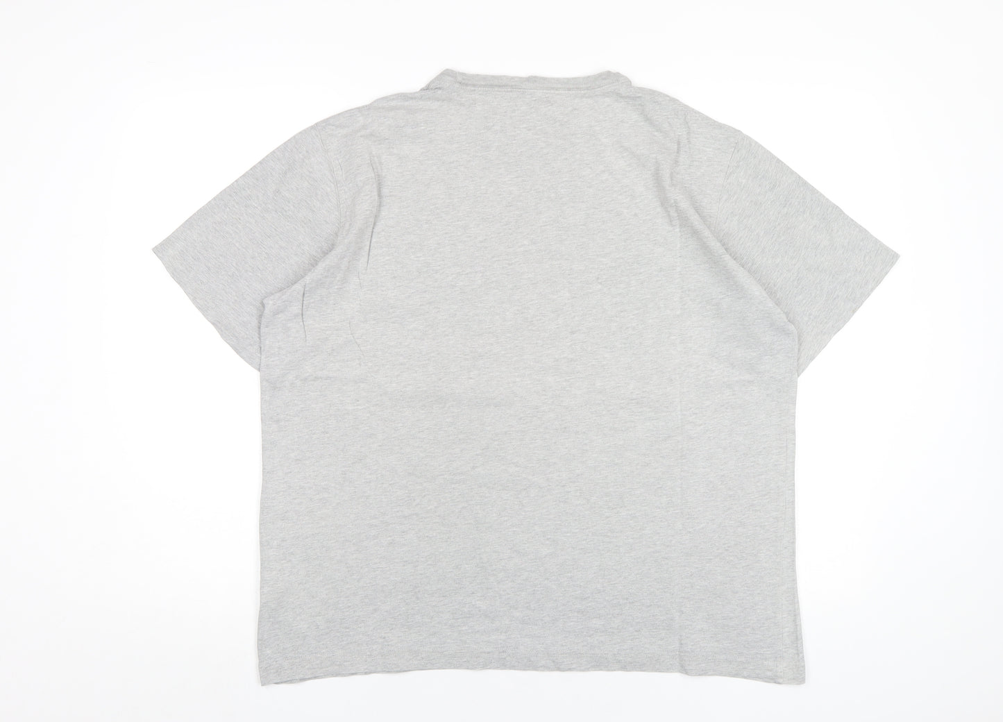 Lands' End Mens Grey Cotton T-Shirt Size L Round Neck