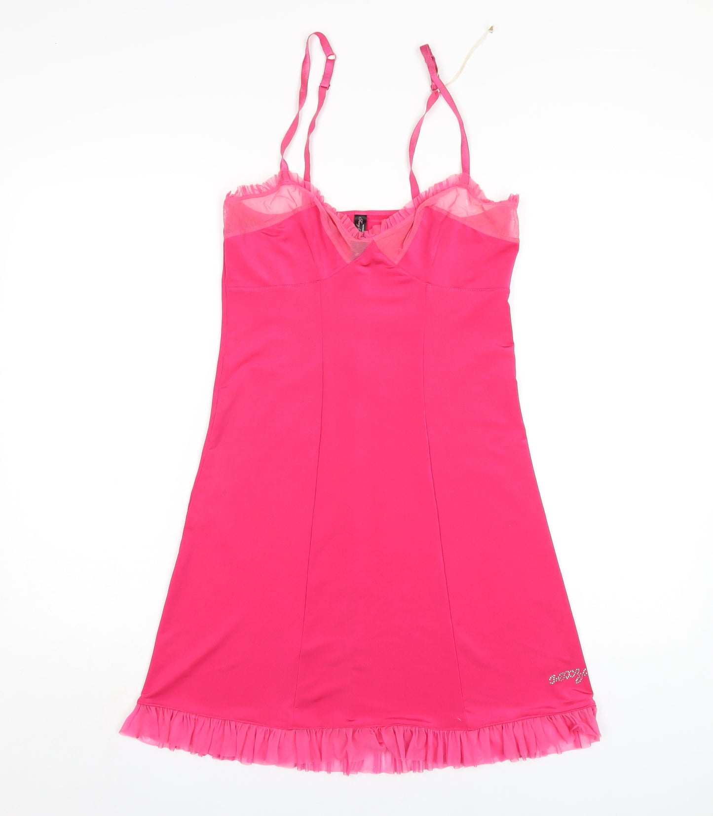 Victoria's Secret Womens Pink Solid Polyester Cami Dress Size L