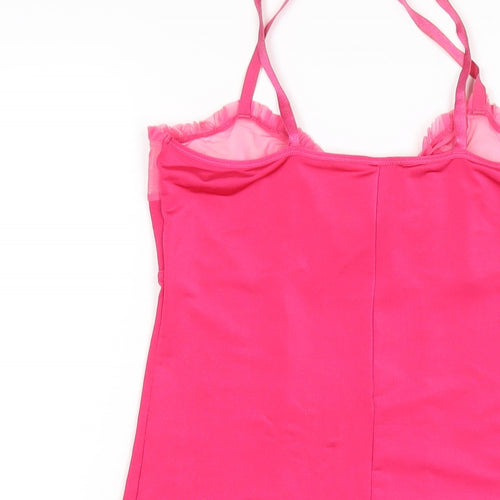Victoria's Secret Womens Pink Solid Polyester Cami Dress Size L