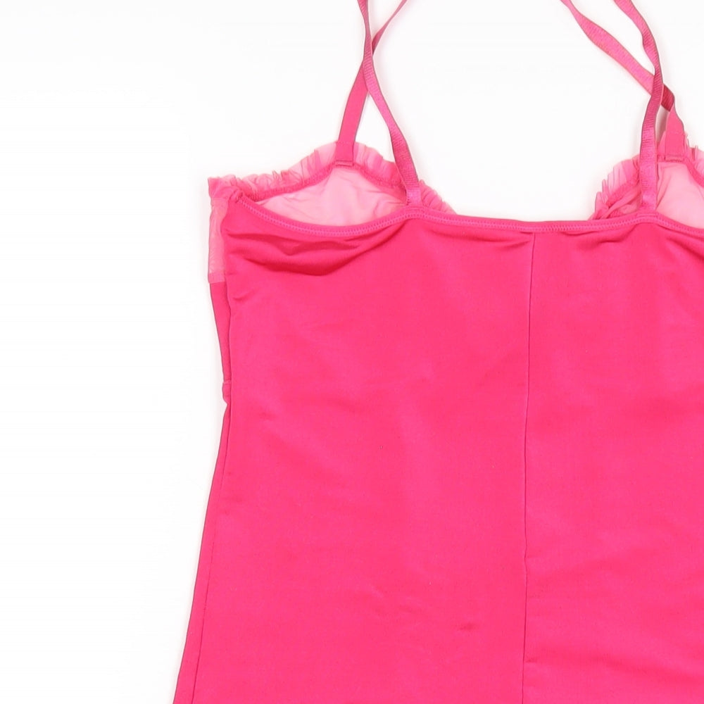 Victoria's Secret Womens Pink Solid Polyester Cami Dress Size L