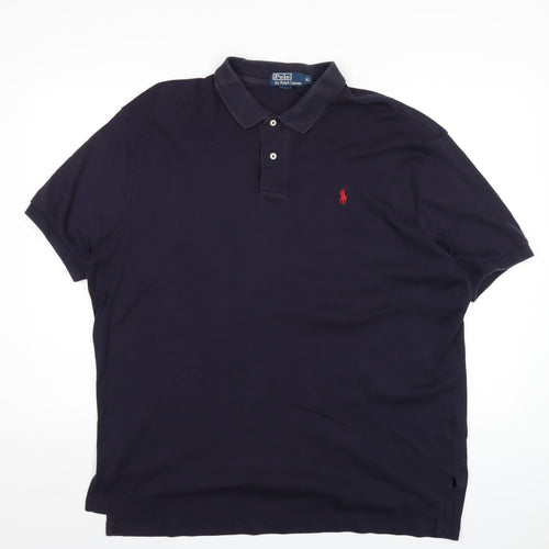 Polo Ralph Lauren Mens Blue Cotton Polo Size XL Collared Button