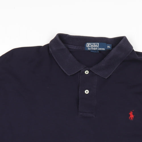 Polo Ralph Lauren Mens Blue Cotton Polo Size XL Collared Button