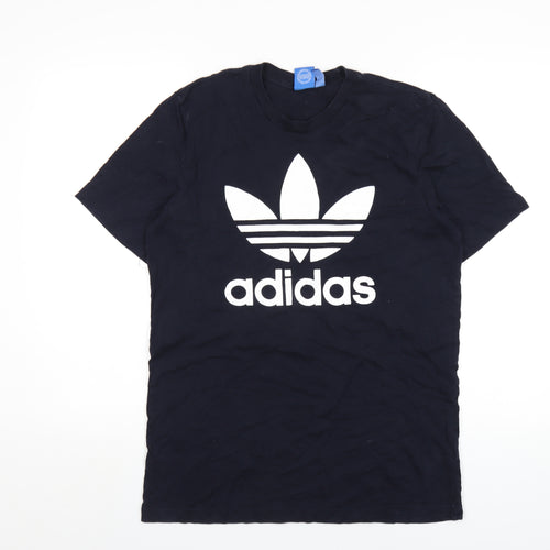 adidas Mens Blue Cotton T-Shirt Size M Round Neck