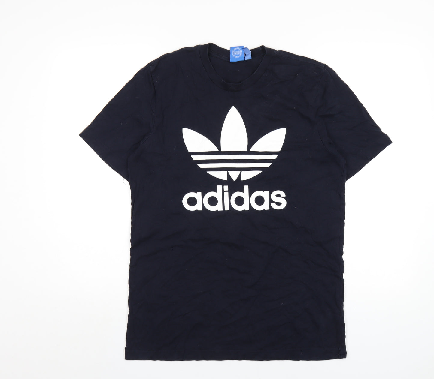 adidas Mens Blue Cotton T-Shirt Size M Round Neck