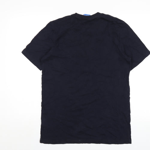 adidas Mens Blue Cotton T-Shirt Size M Round Neck