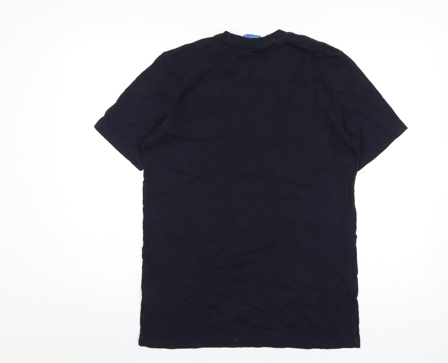 adidas Mens Blue Cotton T-Shirt Size M Round Neck