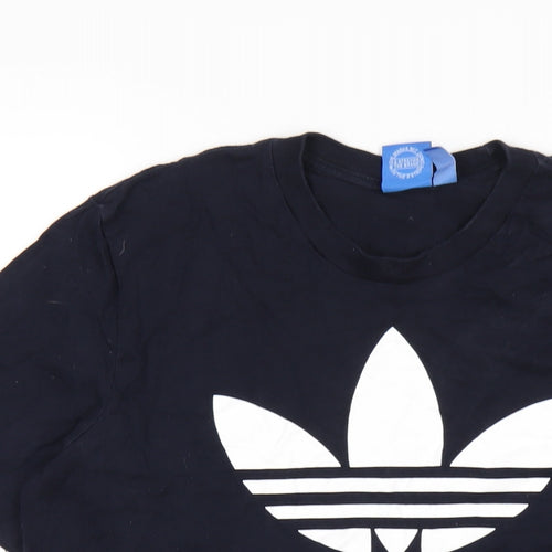 adidas Mens Blue Cotton T-Shirt Size M Round Neck
