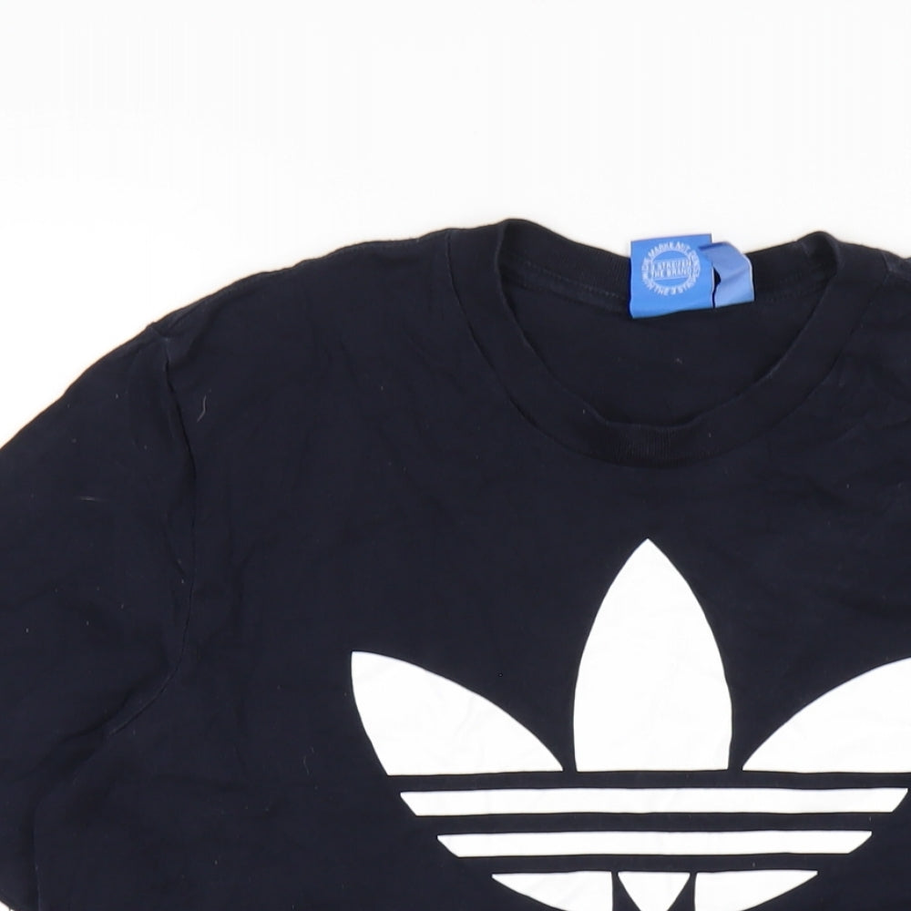 adidas Mens Blue Cotton T-Shirt Size M Round Neck
