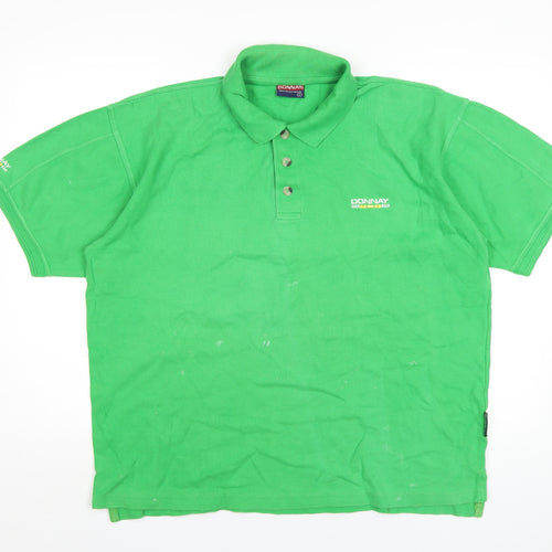 Donnay Mens Green Polyester Polo Size L Collared Button