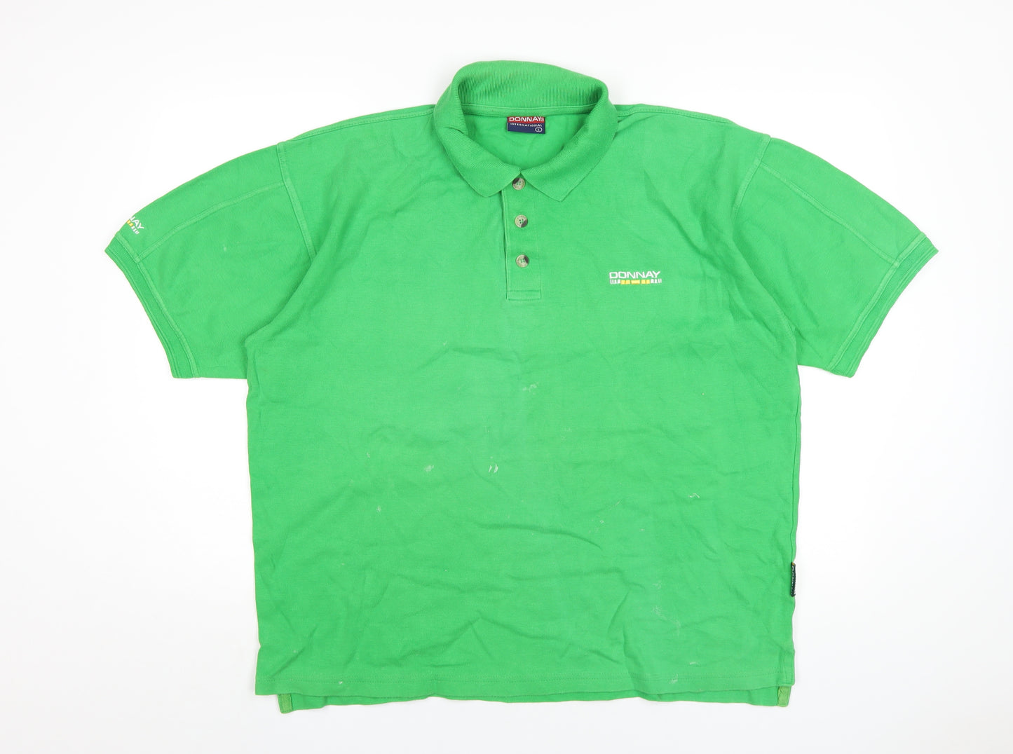 Donnay Mens Green Polyester Polo Size L Collared Button