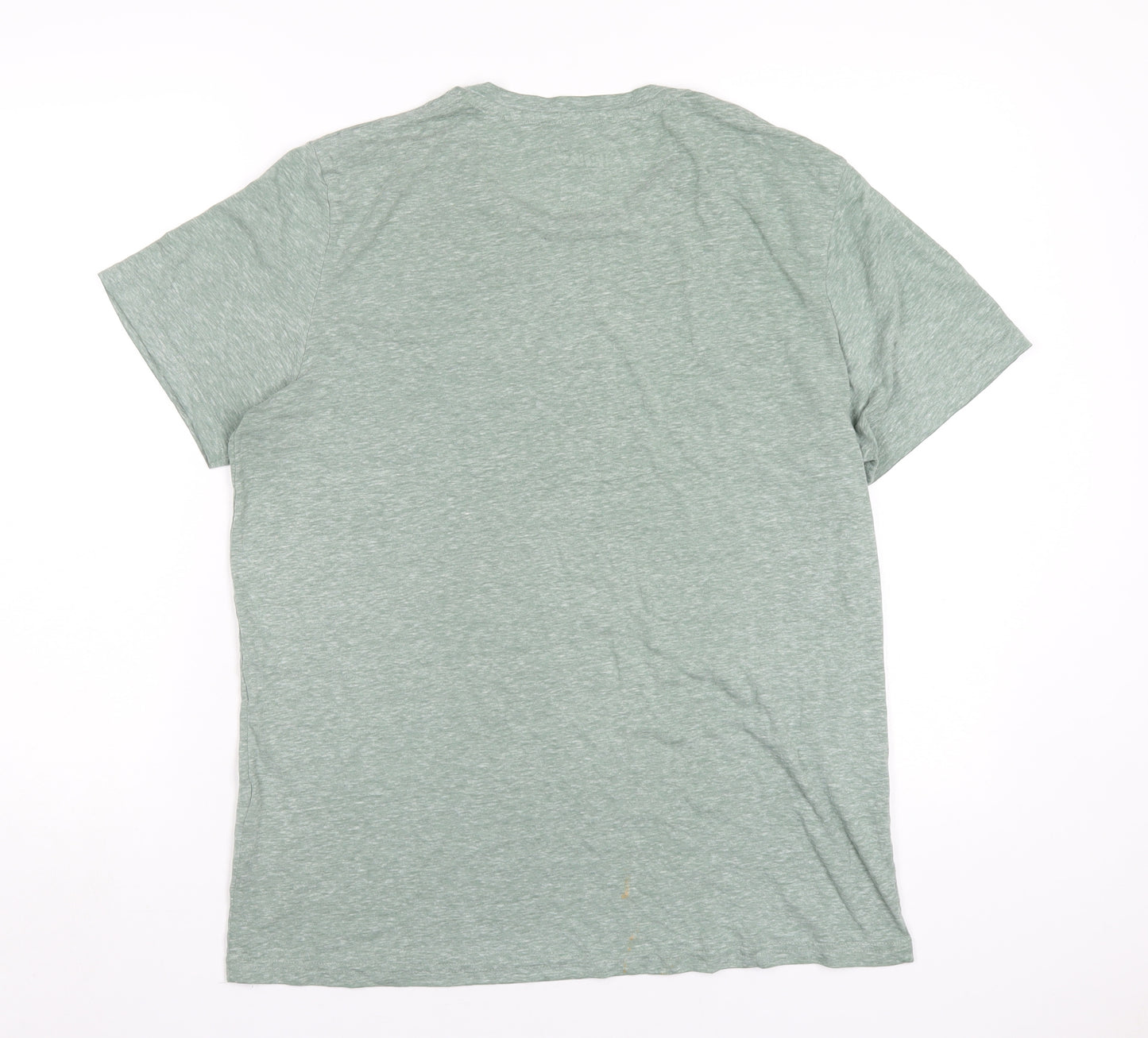 JACK & JONES Mens Green Cotton T-Shirt Size L Round Neck