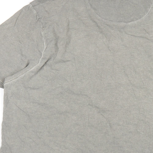 Firetrap Mens Grey Cotton T-Shirt Size L Round Neck