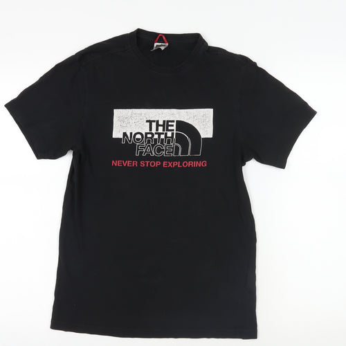 The North Face Womens Black Cotton Basic T-Shirt Size XS Crew Neck - Logo