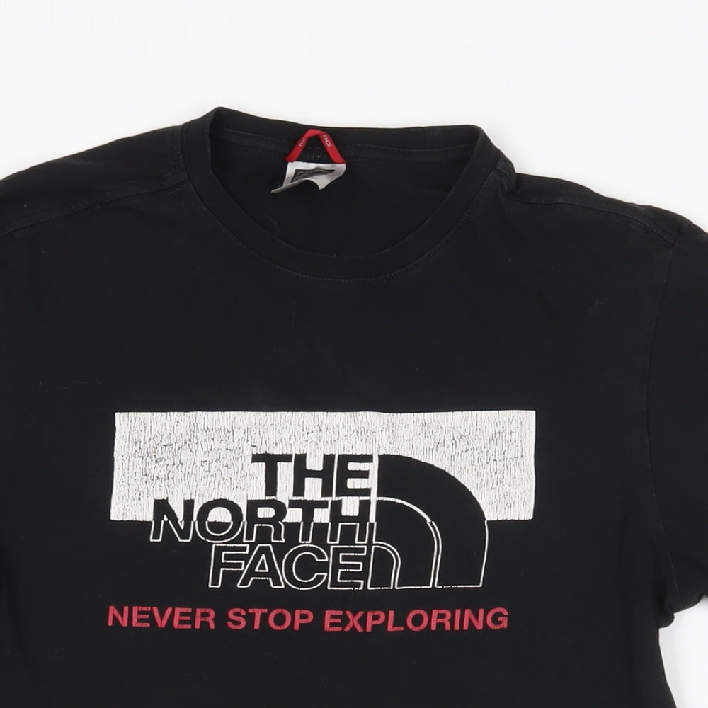 The North Face Womens Black Cotton Basic T-Shirt Size XS Crew Neck - Logo