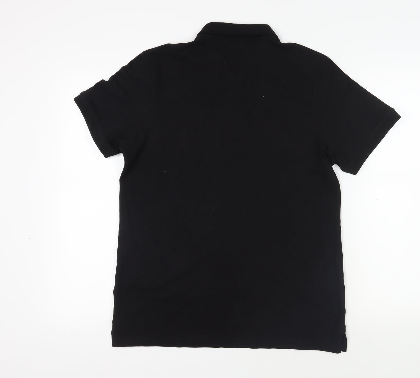 JACK & JONES Mens Black Cotton Polo Size L Collared Button - Logo