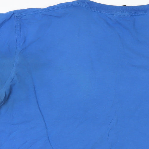 Bench Mens Blue Cotton T-Shirt Size M Crew Neck - Logo