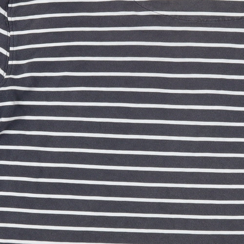 Jack Wills Mens Blue Striped Cotton T-Shirt Size M Henley - Logo