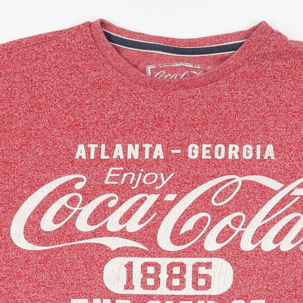 Coca-Cola Mens Red Cotton T-Shirt Size XL Crew Neck - Logo