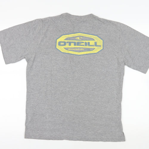 O'Neill Mens Grey Cotton T-Shirt Size M Crew Neck - Logo