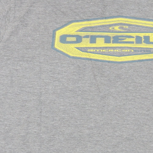 O'Neill Mens Grey Cotton T-Shirt Size M Crew Neck - Logo