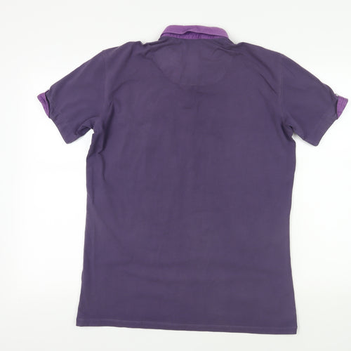 Claudio Lugli Mens Purple Cotton Polo Size XL Collared Button