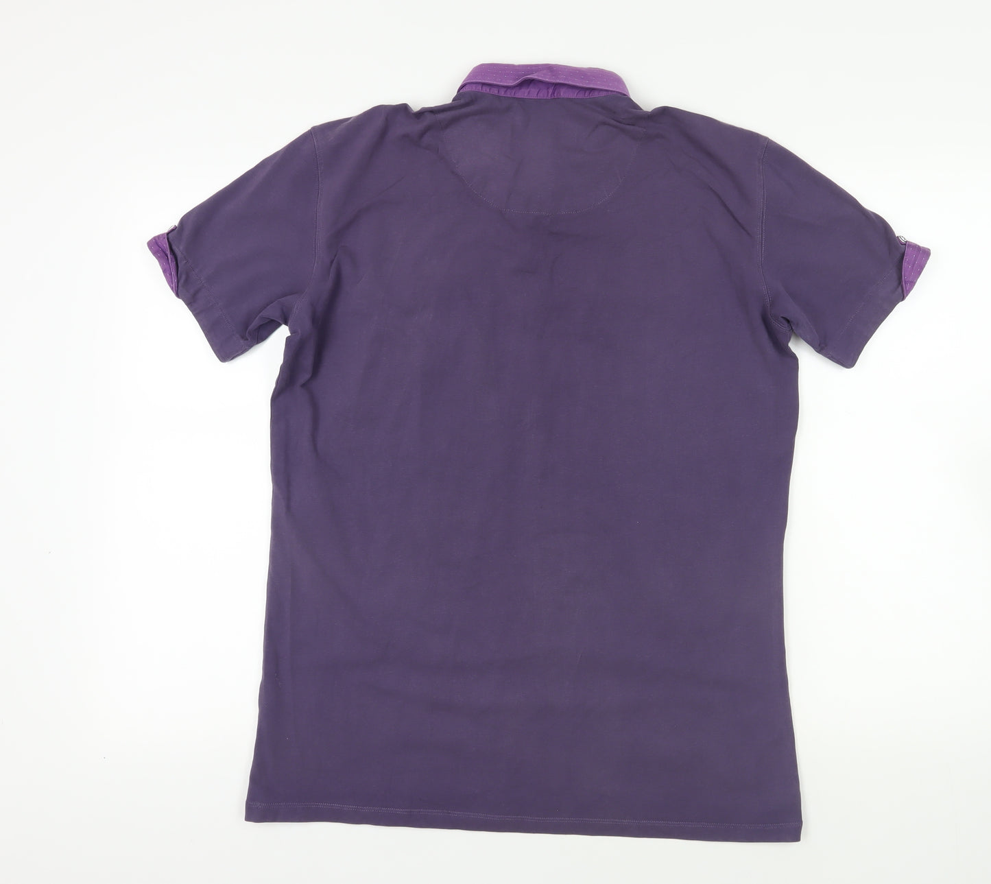 Claudio Lugli Mens Purple Cotton Polo Size XL Collared Button