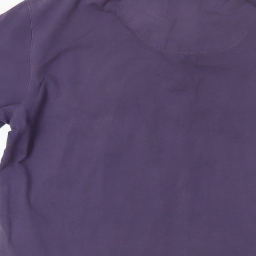 Claudio Lugli Mens Purple Cotton Polo Size XL Collared Button