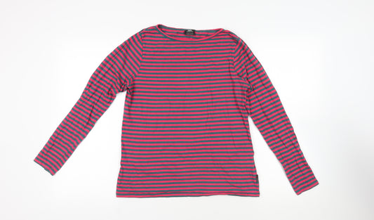 Trespass Womens Pink Striped Cotton Basic T-Shirt Size 12 Boat Neck