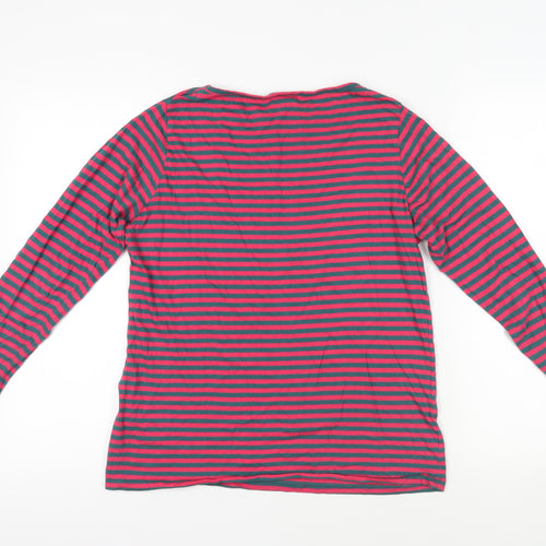 Trespass Womens Pink Striped Cotton Basic T-Shirt Size 12 Boat Neck