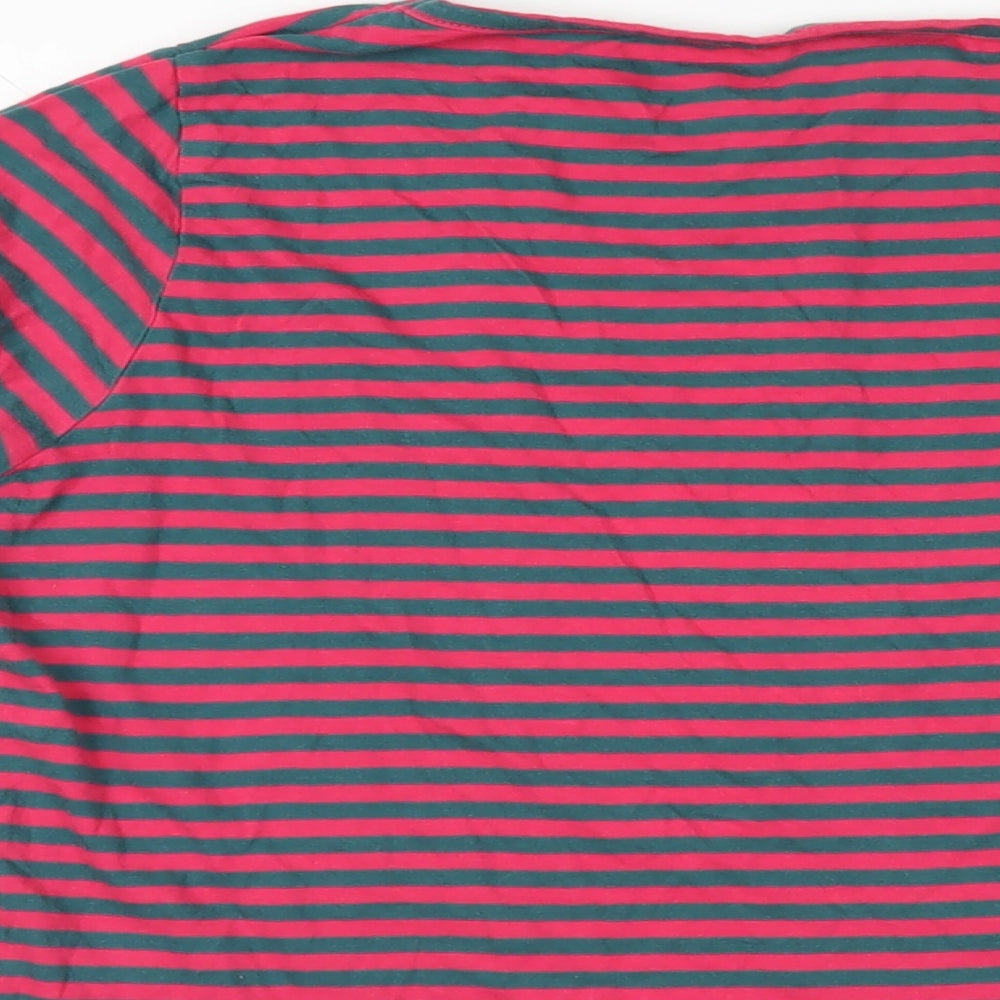 Trespass Womens Pink Striped Cotton Basic T-Shirt Size 12 Boat Neck