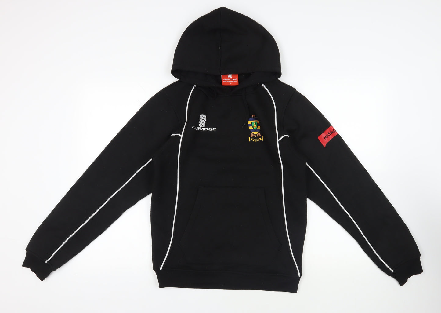 Surridge Mens Black Polyester Pullover Hoodie Size S - Bells Yew Green Cricket Club