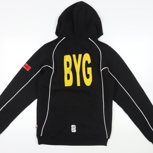 Surridge Mens Black Polyester Pullover Hoodie Size S - Bells Yew Green Cricket Club