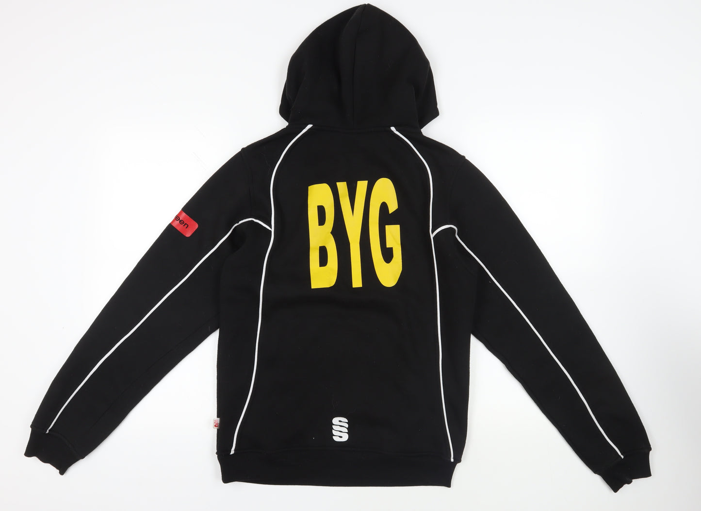 Surridge Mens Black Polyester Pullover Hoodie Size S - Bells Yew Green Cricket Club