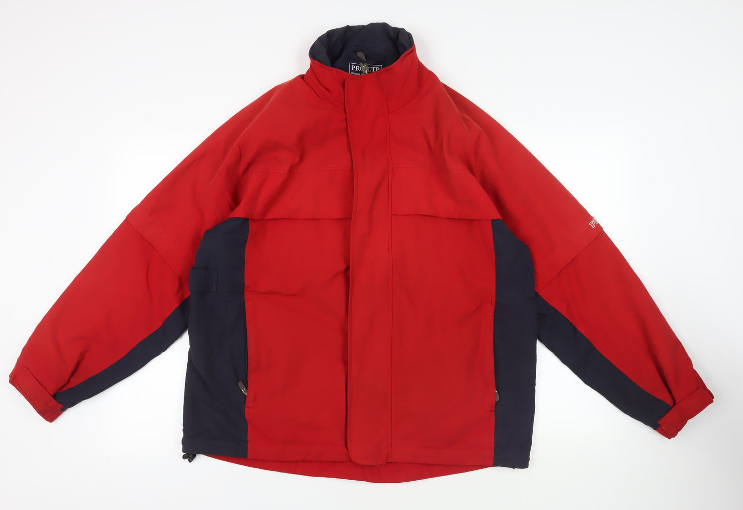 Proquip Mens Red Jacket Size L Zip - Rain Jacket Logo Zipped Pockets