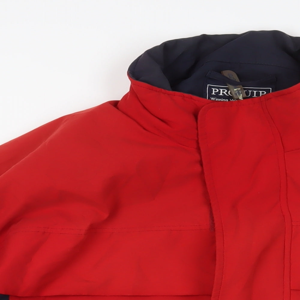 Proquip Mens Red Jacket Size L Zip - Rain Jacket Logo Zipped Pockets