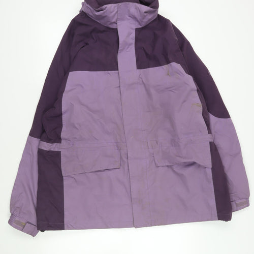 Cotton Traders Mens Purple Windbreaker Jacket Size 2XL Zip - Technical Outdoors Waterproof Logo