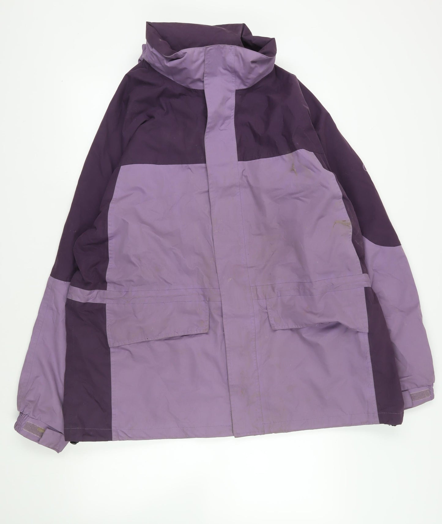 Cotton Traders Mens Purple Windbreaker Jacket Size 2XL Zip - Technical Outdoors Waterproof Logo