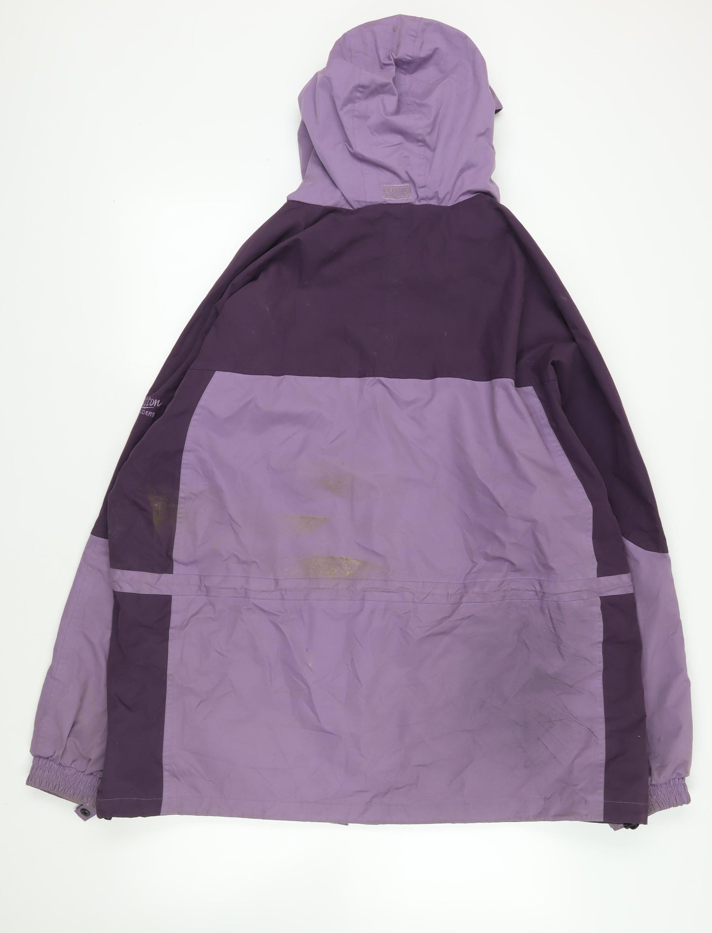 Cotton Traders Mens Purple Windbreaker Jacket Size 2XL Zip - Technical Outdoors Waterproof Logo